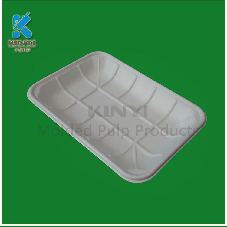 Sugarcane Bagasse Pulp Molded Meat Packaging Trays