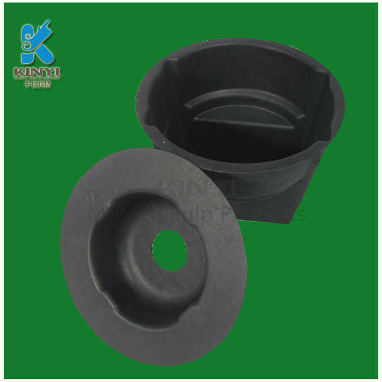 Black Molded Paper Pulp Packaging Inserts With Paper Packaging Tubes