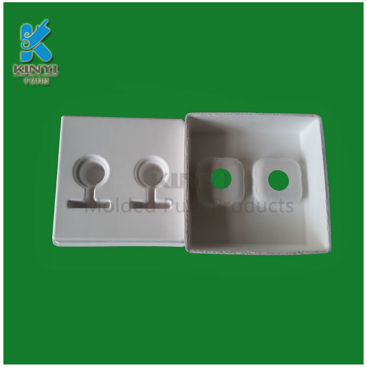 Biodegradable and shockproof fiber pulp earphone packaging tray