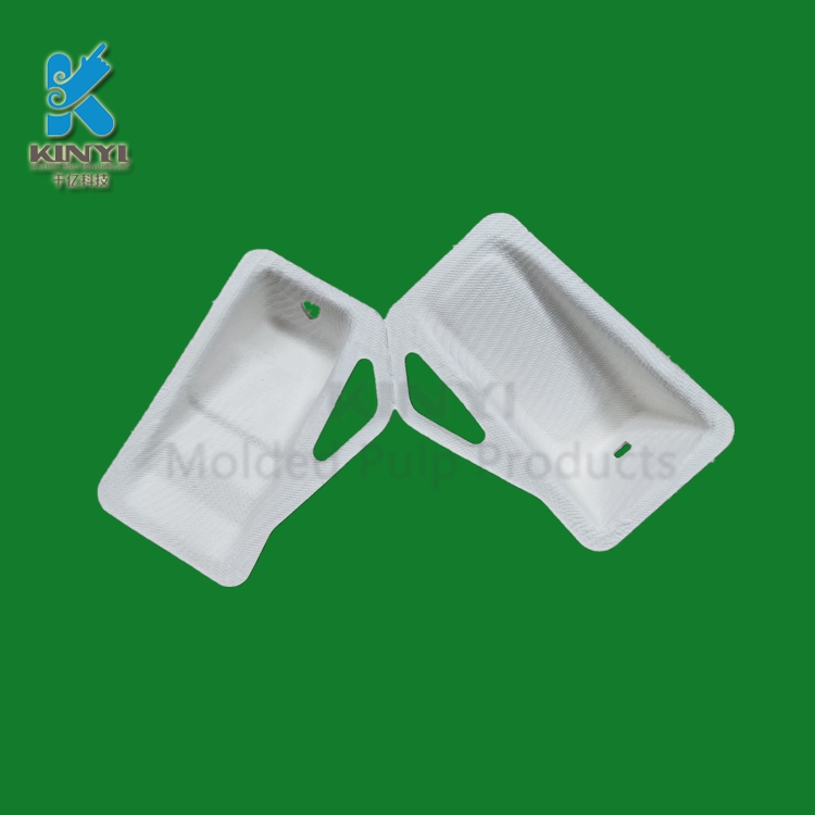 Biodegradable Molded Paper Pulp Fiber Packaging Battery Tray