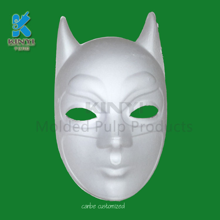 Paintable Paper Pulp Batman Mask In White Color
