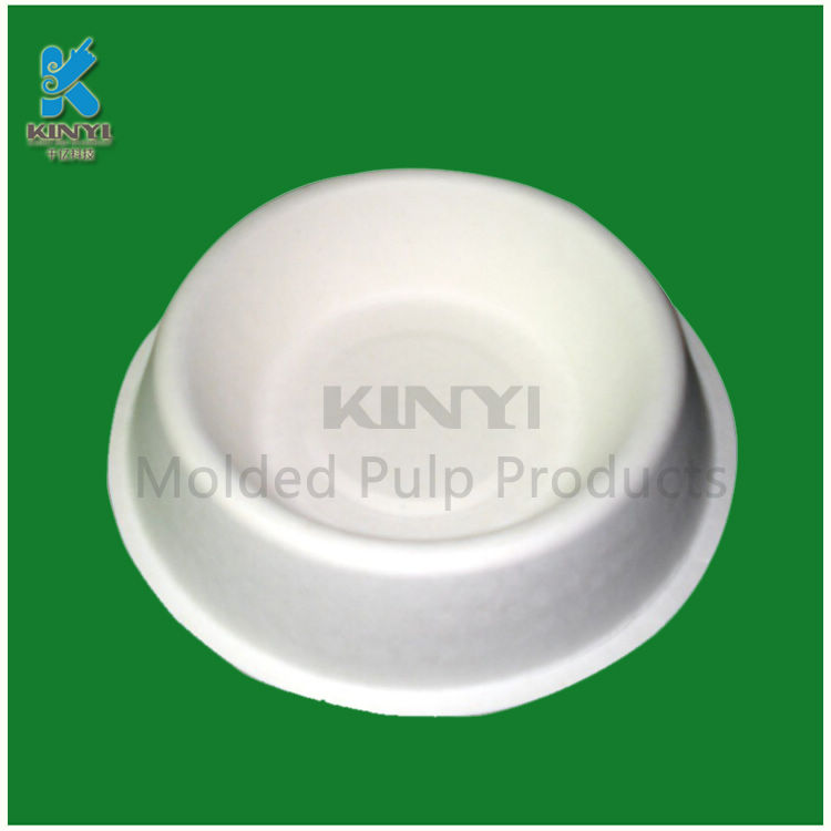 Biodegradable molded fiber pulp paper dog bowl