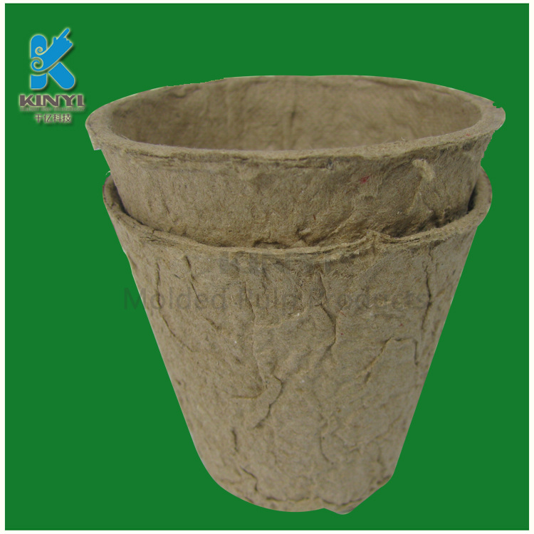 Biodegradable fiber pulp molded flower pot