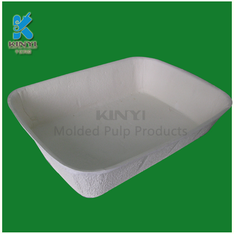 Dry pressing molded pulp seed tray