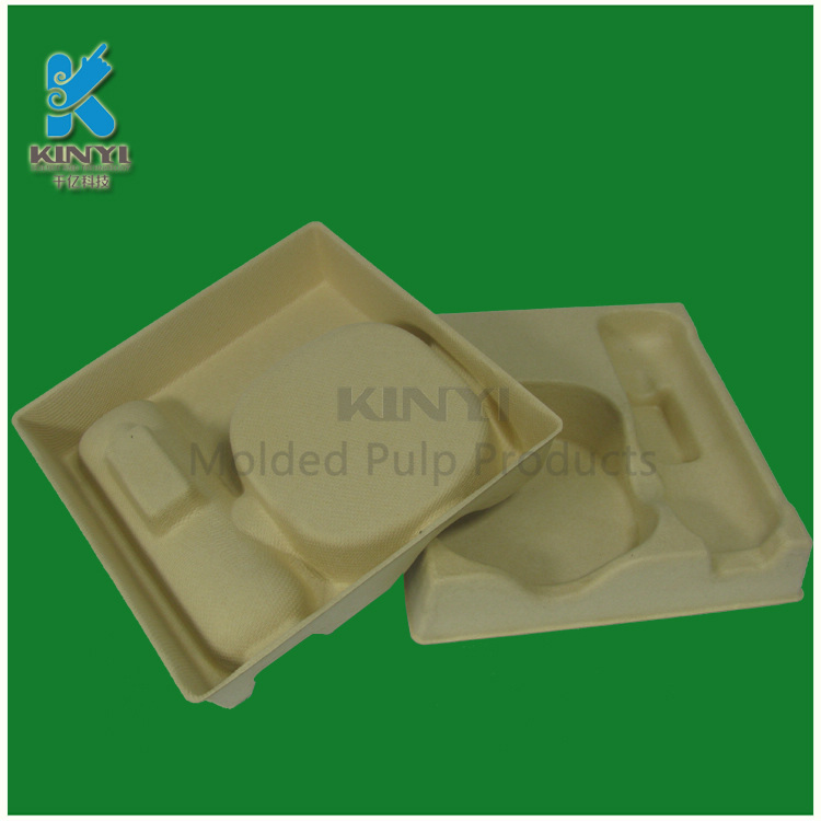 Biodegradable bagasse pulp Molded fiber packaging custom