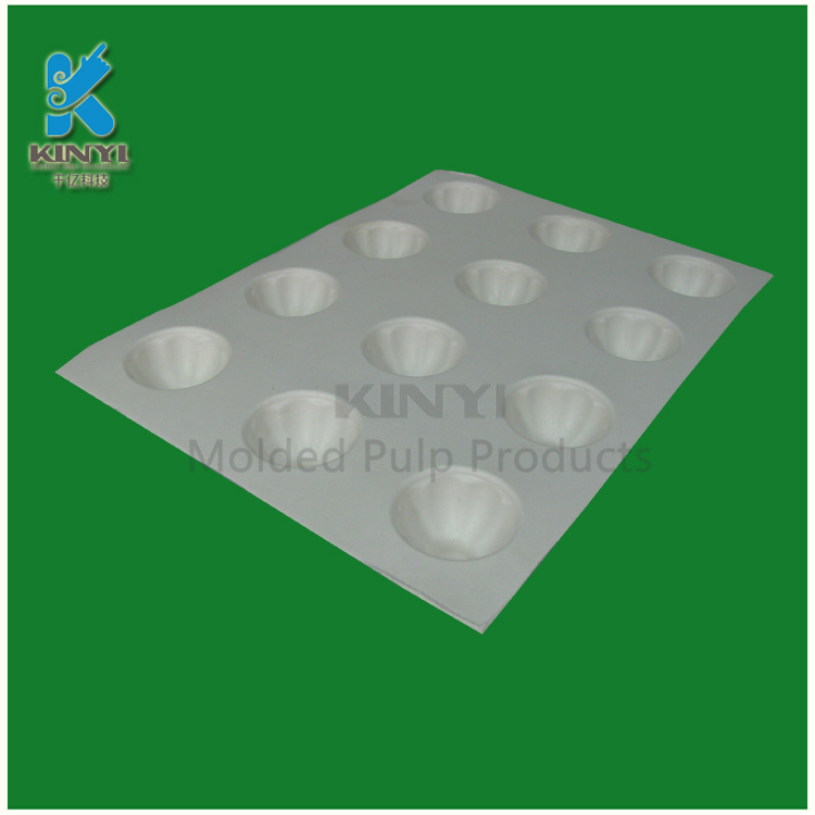 Customized biodegradable fiber molded pulp cupcake packing tray
