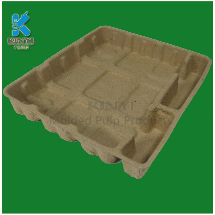 Shockproof fiber pulp computer biodegradable protective packing trays