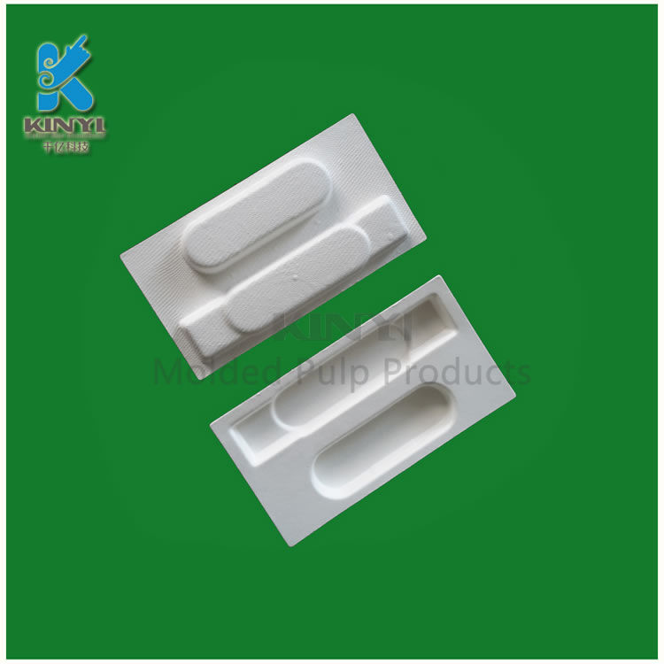 Custom environmental protection white cane bagasse pulp packing trays
