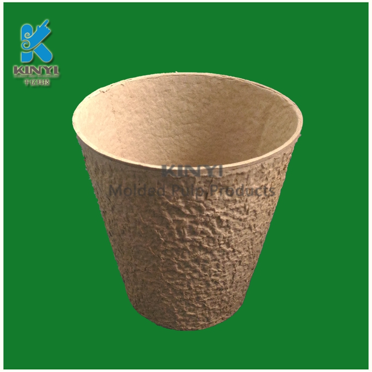 Recycled Biodegradable fiber pulp garden flower pots customized