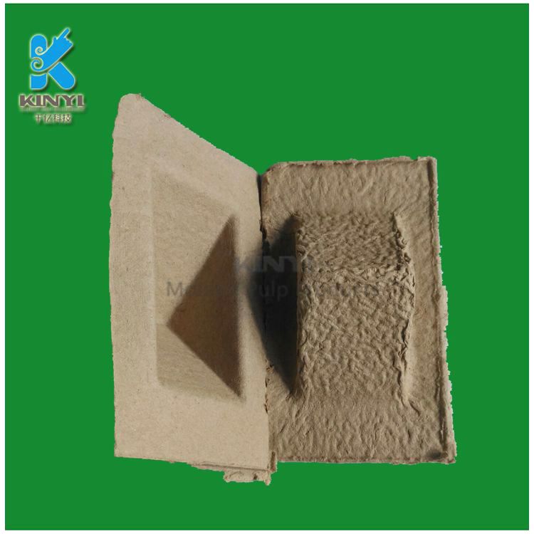 Customized natural eco-friendly recycled packaging tray paper pulp corner