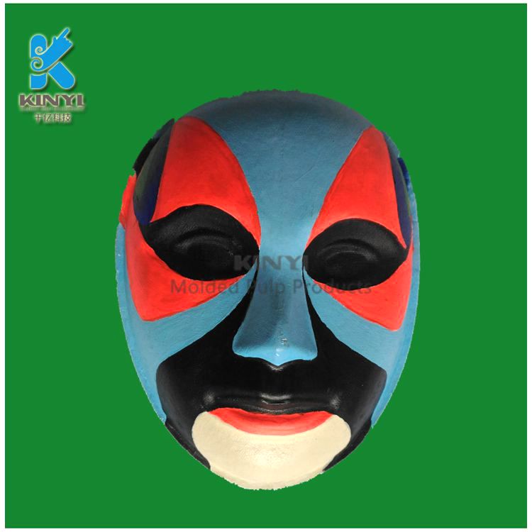 Custom eco friendly biodegradable white paper pulp graffiti masks crafts