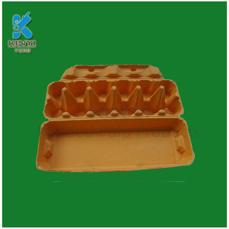 Recycled disposable molded paper egg packaging box