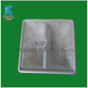 Eco friendly custom bagasse paper pulp molded food tray, biodegradable food containers