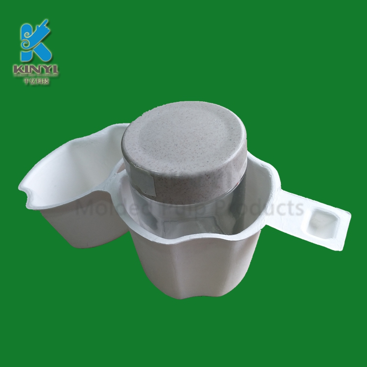 Custom biodegradable molded paper sugarcane bagasse pulp bottle box