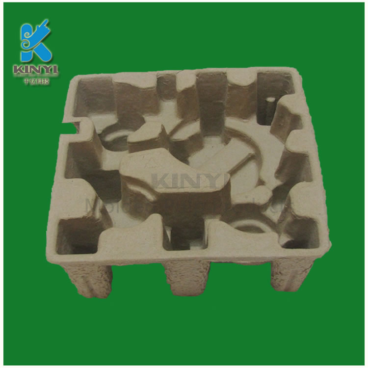 <b>Molded fiber pulp packaging trays</b>