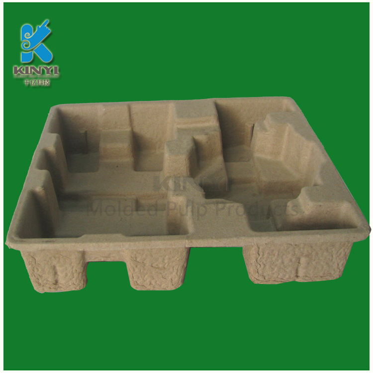 Recycled electronic molded pulp packaging trays