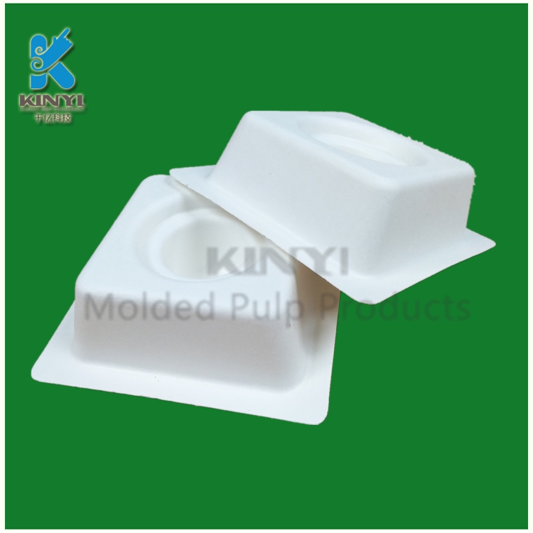Biodegradable Paper Pulp Molded Wine Packaging Bottom Tray
