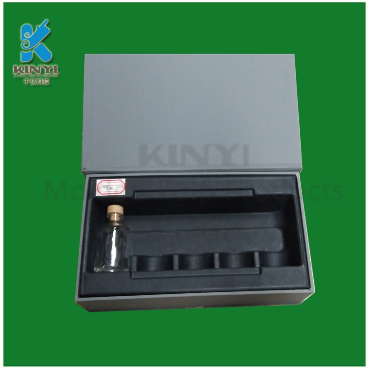 <b>Biodegradable Molded Pulp Glass Bottle Black Packaging Inser</b>
